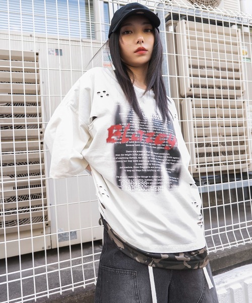 WEGO(ウィゴー)の「WEGO/接触冷感メッシュレイヤードダメージTシャツ(Tシャツ/カットソー・メンズ・ホワイト/ブラック・LARGE/MEDIUM)」の18枚目の写真