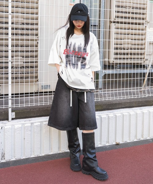 WEGO(ウィゴー)の「WEGO/接触冷感メッシュレイヤードダメージTシャツ(Tシャツ/カットソー・メンズ・ホワイト/ブラック・LARGE/MEDIUM)」の19枚目の写真