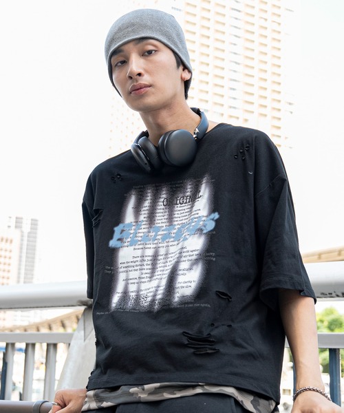 WEGO(ウィゴー)の「WEGO/接触冷感メッシュレイヤードダメージTシャツ(Tシャツ/カットソー・メンズ・ホワイト/ブラック・LARGE/MEDIUM)」の20枚目の写真