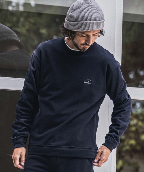 wjk reluxe(ダブルジェーケーリラックス)の「msw1921- Embroidered Back Fleece Sweatshirt バックフリーストレーナー(WR26W-12)(スウェット・メンズ・ホワイト/ブラック/ネイビー・L/M/S)」の3枚目の写真