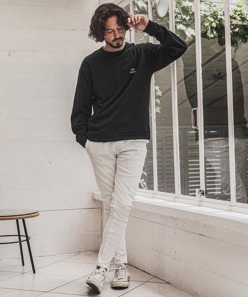 wjk reluxe(ダブルジェーケーリラックス)の「msw1921- Embroidered Back Fleece Sweatshirt バックフリーストレーナー(WR26W-12)(スウェット・メンズ・ホワイト/ブラック/ネイビー・L/M/S)」の10枚目の写真