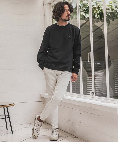 wjk reluxe(ダブルジェーケーリラックス)の「msw1921- Embroidered Back Fleece Sweatshirt バックフリーストレーナー(WR26W-12)(スウェット・メンズ・ホワイト/ブラック/ネイビー・L/M/S)」の11枚目の写真