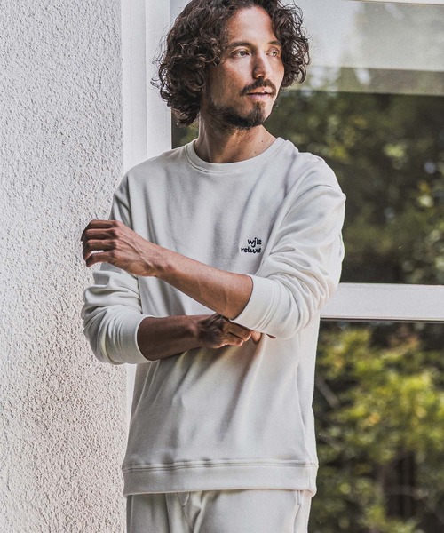 wjk reluxe(ダブルジェーケーリラックス)の「msw1921- Embroidered Back Fleece Sweatshirt バックフリーストレーナー(WR26W-12)(スウェット・メンズ・ホワイト/ブラック/ネイビー・L/M/S)」の12枚目の写真