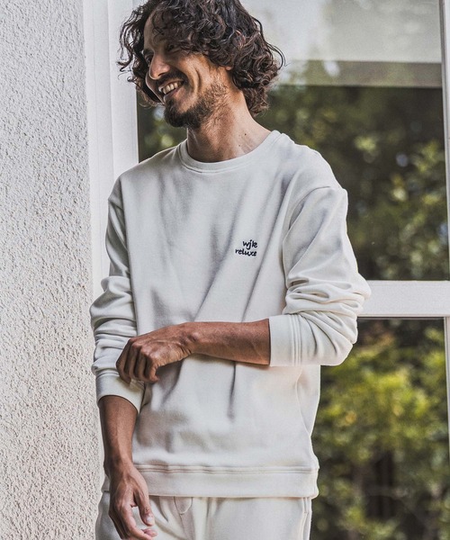 wjk reluxe(ダブルジェーケーリラックス)の「msw1921- Embroidered Back Fleece Sweatshirt バックフリーストレーナー(WR26W-12)(スウェット・メンズ・ホワイト/ブラック/ネイビー・L/M/S)」の13枚目の写真