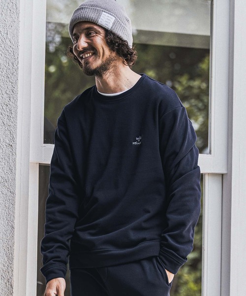 wjk reluxe(ダブルジェーケーリラックス)の「msw1921- Embroidered Back Fleece Sweatshirt バックフリーストレーナー(WR26W-12)(スウェット・メンズ・ホワイト/ブラック/ネイビー・L/M/S)」の17枚目の写真