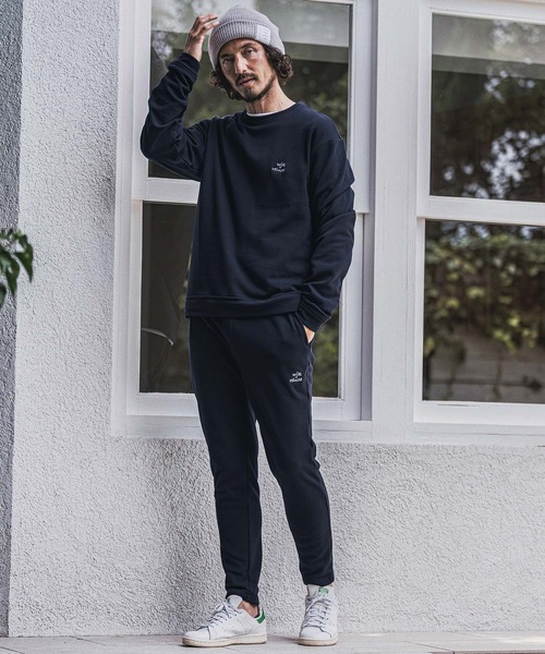 wjk reluxe(ダブルジェーケーリラックス)の「msw1921- Embroidered Back Fleece Sweatshirt バックフリーストレーナー(WR26W-12)(スウェット・メンズ・ホワイト/ブラック/ネイビー・L/M/S)」の18枚目の写真