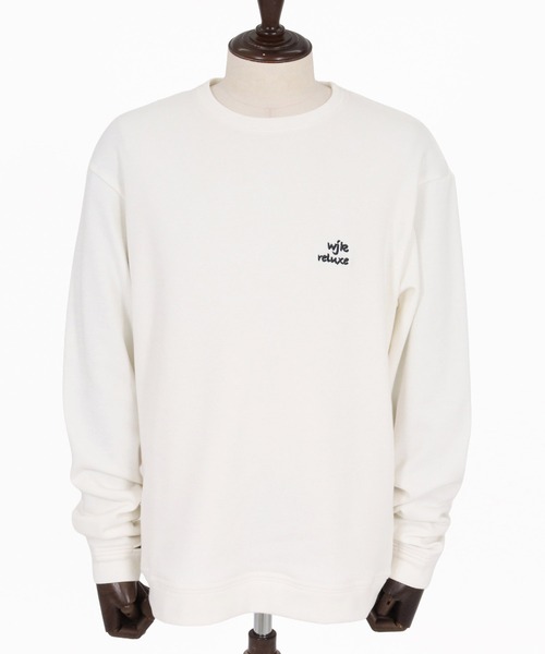 wjk reluxe(ダブルジェーケーリラックス)の「msw1921- Embroidered Back Fleece Sweatshirt バックフリーストレーナー(WR26W-12)(スウェット・メンズ・ホワイト/ブラック/ネイビー・L/M/S)」の20枚目の写真