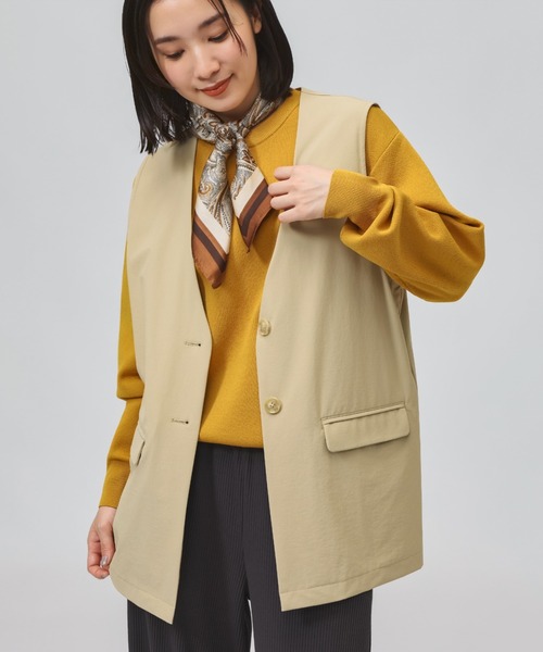 TIGORA(ティゴラ)の「ティゴラ TIGORA 4WAYストレッチジレベスト(ベスト・レディース・ベージュ/ブラック・M/L)」の1枚目の写真