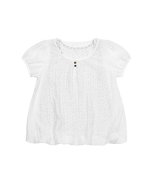 SIO（シオ）の「SEE THROUGH PUFF SLEEVE TOP [WHITE]（Tシャツ/カットソー）」