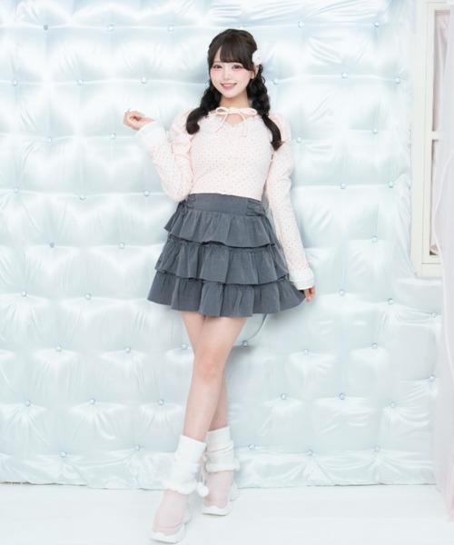 LAFARY(ラファリー)の「スピンドルティアードスカパン(スカート・レディース・ピンク/グレー/ホワイト・FREE)」の5枚目の写真