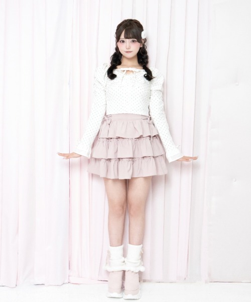 LAFARY(ラファリー)の「スピンドルティアードスカパン(スカート・レディース・ピンク/グレー/ホワイト・FREE)」の16枚目の写真