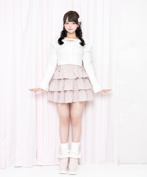 LAFARY(ラファリー)の「スピンドルティアードスカパン(スカート・レディース・ピンク/グレー/ホワイト・FREE)」の17枚目の写真