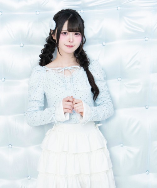 LAFARY(ラファリー)の「スピンドルティアードスカパン(スカート・レディース・ピンク/グレー/ホワイト・FREE)」の19枚目の写真