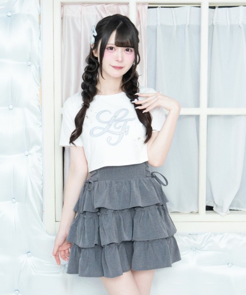LAFARY(ラファリー)の「スピンドルティアードスカパン(スカート・レディース・ピンク/グレー/ホワイト・FREE)」の14枚目の写真