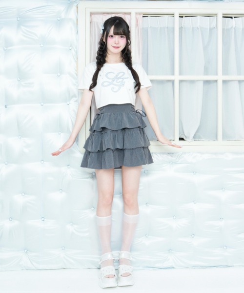 LAFARY(ラファリー)の「スピンドルティアードスカパン(スカート・レディース・ピンク/グレー/ホワイト・FREE)」の15枚目の写真