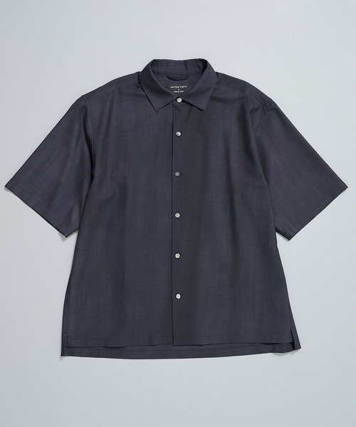 UNITED TOKYO（ユナイテッドトウキョウ）の「【新作】アーバンダイウール イタリアンカラーシャツ S/S　｜防シワ/防臭抗菌/日本製/通気性/夏服（シャツ/ブラウス・メンズ・ダークネイビー/ブルー/ブラウン・1/2）」の20枚目の写真