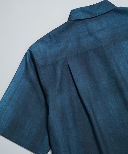 UNITED TOKYO（ユナイテッドトウキョウ）の「【新作】アーバンダイウール イタリアンカラーシャツ S/S　｜防シワ/防臭抗菌/日本製/通気性/夏服（シャツ/ブラウス・メンズ・ダークネイビー/ブルー/ブラウン・1/2）」の13枚目の写真