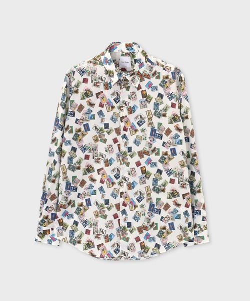 Paul Smith(ポールスミス)の「"Stamp" プリント シャツ / 263332 901U(シャツ/ブラウス・メンズ・オフホワイト/ブラック・X-LARGE/LARGE/MEDIUM/SMALL/XX-LARGE)」の1枚目の写真