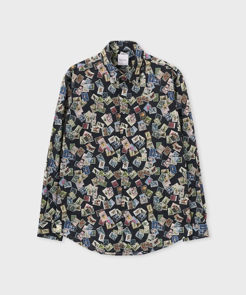 Paul Smith(ポールスミス)の「"Stamp" プリント シャツ / 263332 901U(シャツ/ブラウス・メンズ・オフホワイト/ブラック・X-LARGE/LARGE/MEDIUM/SMALL/XX-LARGE)」の2枚目の写真