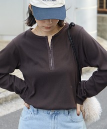 【ソフトリブシリーズ】柔らか肌触り ヘンリーホックネックプルオーバー