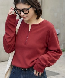 MONO-MART（モノマート）の「【ソフトリブシリーズ】柔らか肌触り ヘンリーホックネックプルオーバー（Tシャツ/カットソー）」