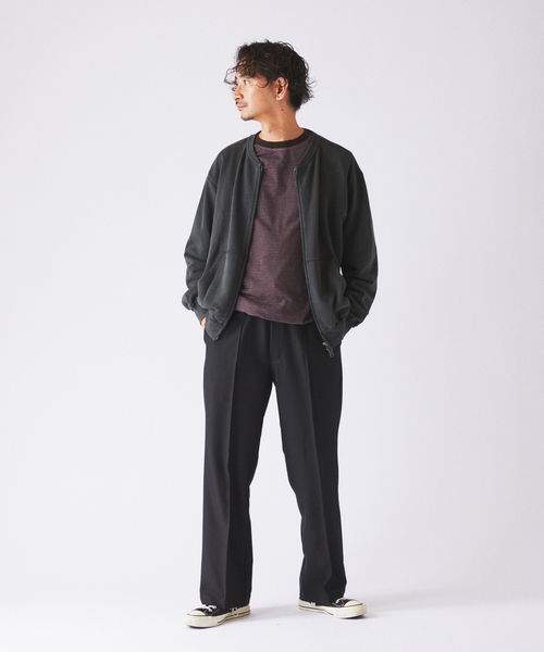 JOURNAL STANDARD relume(ジャーナルスタンダード レリューム)の「ラフカット ノーカラー スウェット カーディガン(カーディガン/ボレロ・メンズ・ネイビー/グレー系その他/ピンク/ブラックミックス・MEDIUM/LARGE)」の5枚目の写真
