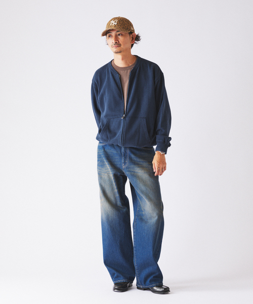 JOURNAL STANDARD relume(ジャーナルスタンダード レリューム)の「ラフカット ノーカラー スウェット カーディガン(カーディガン/ボレロ・メンズ・ネイビー/グレー系その他/ピンク/ブラックミックス・MEDIUM/LARGE)」の7枚目の写真