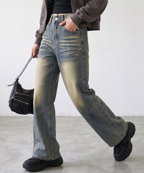 non-hedge(ノンヘッジ)の「タックデニムストレートパンツ(デニムパンツ・レディース・ブルー・S/M/L)」の11枚目の写真