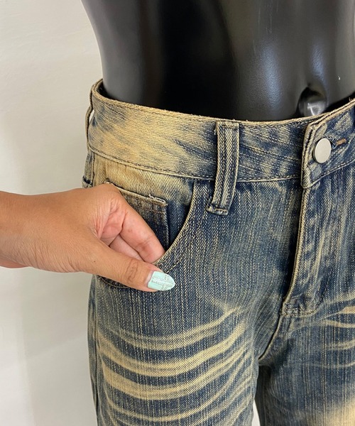 non-hedge(ノンヘッジ)の「タックデニムストレートパンツ(デニムパンツ・レディース・ブルー・S/M/L)」の22枚目の写真