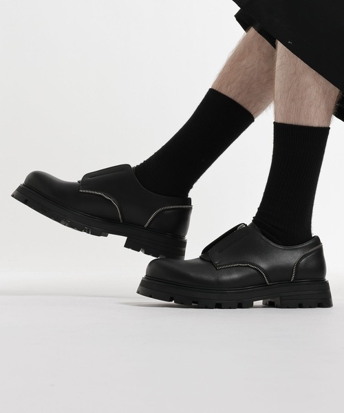 HARE(ハレ)の「ラギッドソールZIPシューズ(HARE)(ローファー・メンズ・ブラック・LARGE/MEDIUM)」の2枚目の写真