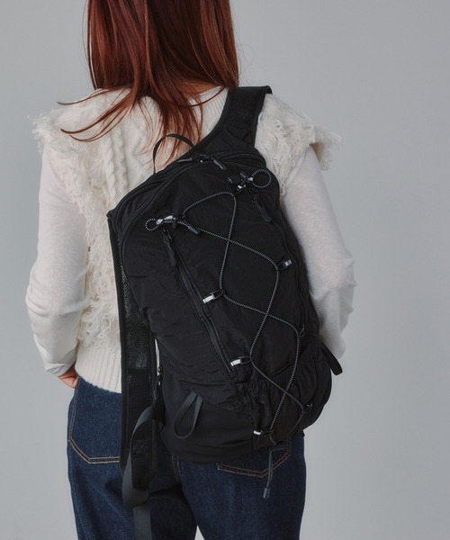 210nouve(トゥージュヌーブ)の「ドロストコード ナイロン バックパック(バックパック/リュック・レディース・ブラック/グレー/パープル・FREE)」の14枚目の写真