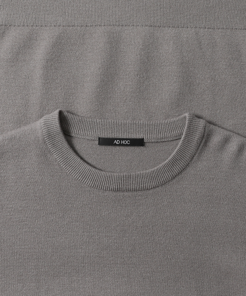 ADHOC（アドホック）の「男性ベーシックラウンドネックプルオーバーニット (DK-BEIGE) (HBALK92)（ニット/セーター・メンズ・その他・90/95/110/105/100）」の8枚目の写真