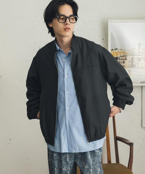 SENSE OF PLACE by URBAN RESEARCH(センスオブプレイスバイアーバンリサーチ)の「キュプラタッチライトブルゾン(ブルゾン・メンズ・チャコールグレー/ライトベージュ・LARGE/MEDIUM)」の1枚目の写真