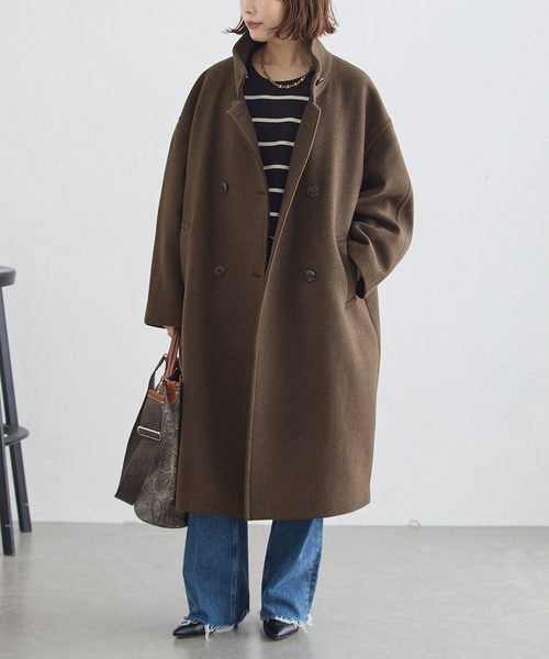 journal standard L'essage(ジャーナルスタンダードレサージュ)の「MANTECO/FABRICA スタンドコート(その他アウター・レディース・カーキ/ネイビー/モカ・36/38)」の2枚目の写真