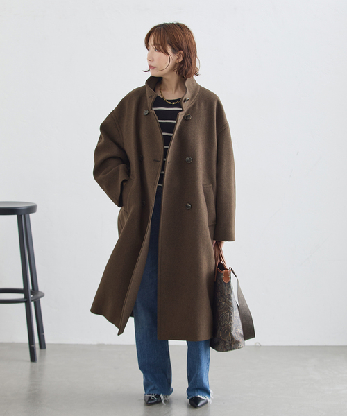 journal standard L'essage(ジャーナルスタンダードレサージュ)の「MANTECO/FABRICA スタンドコート(その他アウター・レディース・カーキ/ネイビー/モカ・36/38)」の16枚目の写真