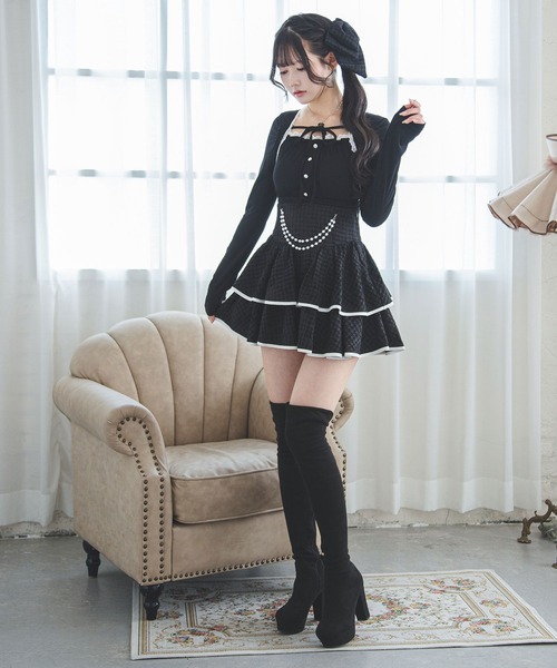 夢展望(ユメテンボウ)の「ボレロレイヤード風ドッキングリブトップス【大きいサイズあり】(Tシャツ/カットソー・レディース・オフホワイト/グレー/ブラック・L~LL/M-L/LL~3L)」の11枚目の写真