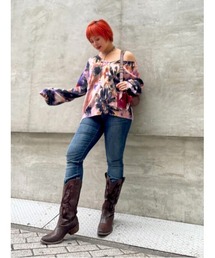 Floral tie dye cardigan / フローラルタイダイカーディガン