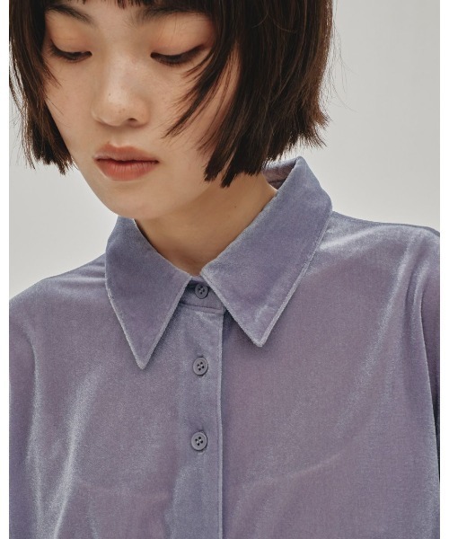 TODAYFUL(トゥデイフル)の「Roundhem Velour Shirts(シャツ/ブラウス・レディース・ブルー系その他/ブラック/キナリ・FREE)」の21枚目の写真
