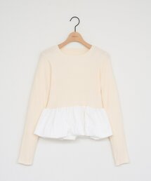 【WEB限定】裾バルーンペプラムニットプルオーバー