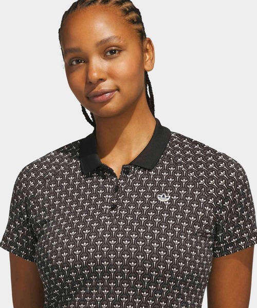 adidas(アディダス)の「オリジナルス オールオーバー トレフォイル ポロシャツ【adidas Golf/アディダスゴルフ】(ポロシャツ・レディース・ブラック・X-SMALL/X-LARGE/SMALL/MEDIUM/LARGE/XX-LARGE)」の3枚目の写真