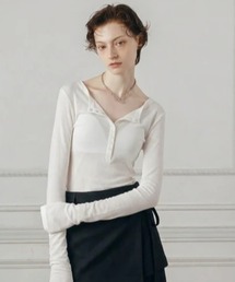 SHEER HENLY NECK SHIRT/シアーヘンリーネックシャツ