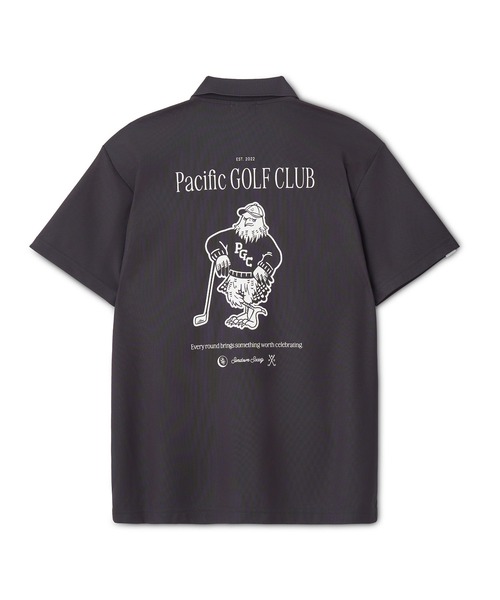 Pacific GOLF CLUB（パシフィックゴルフクラブ）の「BLACK KITE MASCOT POLO SHIRT（ポロシャツ・メンズ・チャコールグレー/ホワイト・M/S/L/XL）」の2枚目の写真