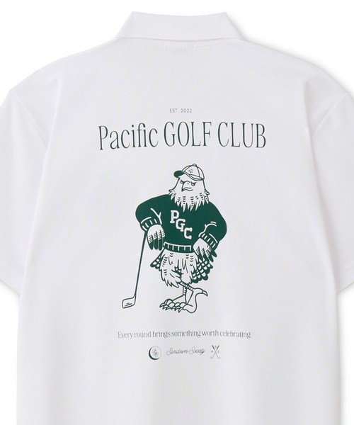 Pacific GOLF CLUB（パシフィックゴルフクラブ）の「BLACK KITE MASCOT POLO SHIRT（ポロシャツ・メンズ・チャコールグレー/ホワイト・M/S/L/XL）」の8枚目の写真