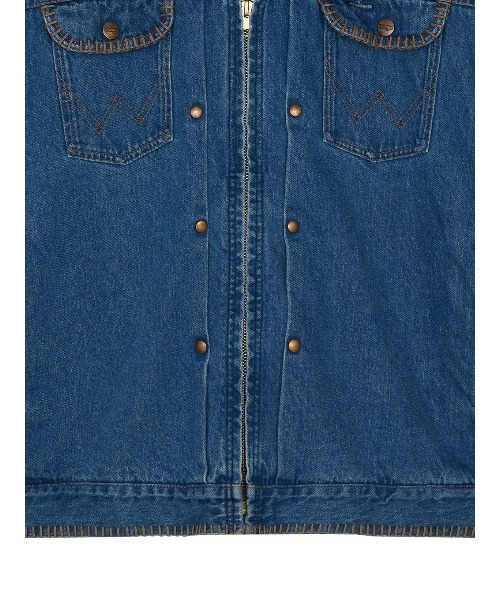 Wrangler（ラングラー）の「Wrangler×Ameri BLANKET STITCH DENIM JACKET（デニムジャケット・レディース・ブルー/ブラック/ピンク・MEDIUM/SMALL）」の6枚目の写真