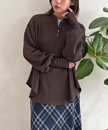 【WEB限定】ヘンリーネックフレアプルオーバー