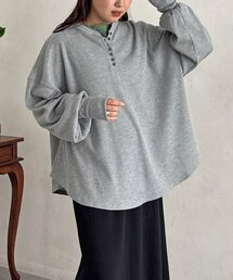 【WEB限定】ヘンリーネックフレアプルオーバー