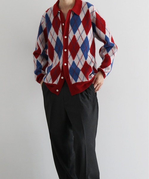KAIKO（カイコー）の「【Pre order】KAIKO Domestic knit polo cardigan（カーディガン/ボレロ・メンズ・レッド系その他/グレー系その他2/グレー系その他・2/1）」の3枚目の写真