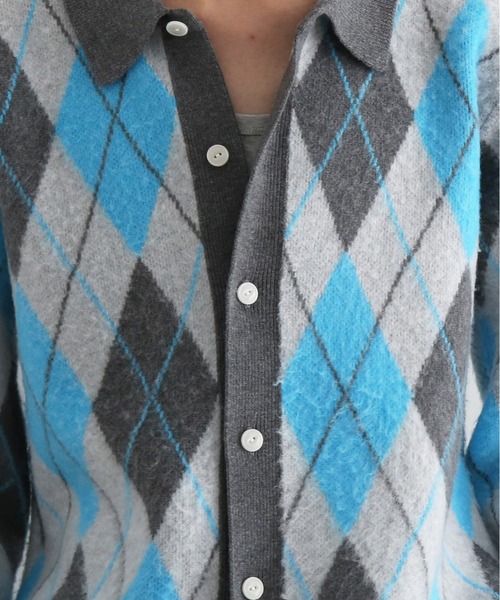 KAIKO（カイコー）の「【Pre order】KAIKO Domestic knit polo cardigan（カーディガン/ボレロ・メンズ・レッド系その他/グレー系その他2/グレー系その他・2/1）」の2枚目の写真