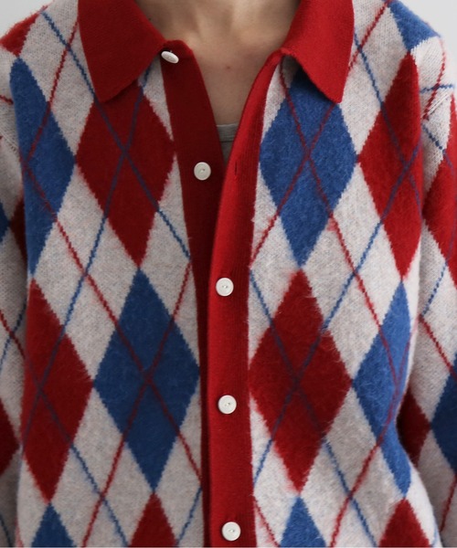 KAIKO（カイコー）の「【Pre order】KAIKO Domestic knit polo cardigan（カーディガン/ボレロ・メンズ・レッド系その他/グレー系その他2/グレー系その他・2/1）」の16枚目の写真