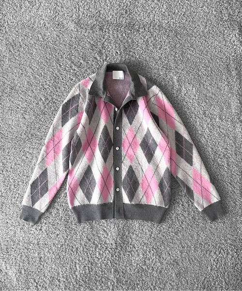 KAIKO（カイコー）の「【Pre order】KAIKO Domestic knit polo cardigan（カーディガン/ボレロ・メンズ・レッド系その他/グレー系その他2/グレー系その他・2/1）」の6枚目の写真